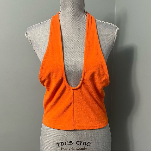 JUICY COUTURE terrycloth halter crop top women’s size XL - Picture 6 of 13